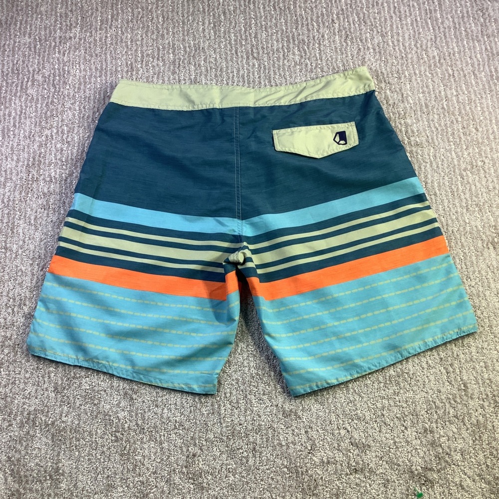 LIQUID Swim Trunks Mens Size L Beach Surf Stripes Drawstring‎ Board Shorts NWT